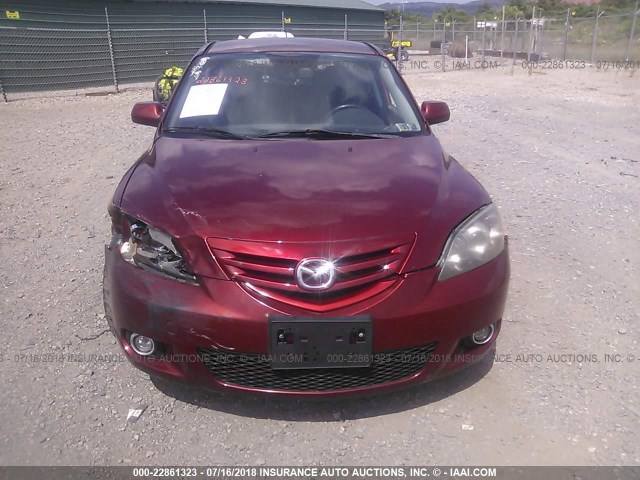 JM1BK143X61482542 - 2006 MAZDA 3 HATCHBACK RED photo 6