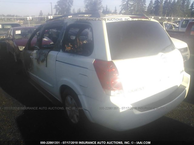 5N1BV28U36N107807 - 2006 NISSAN QUEST S/SE/SL WHITE photo 3