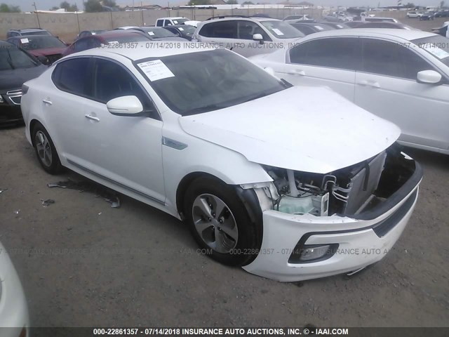 KNAGM4AD8F5079020 - 2015 KIA OPTIMA HYBRID WHITE photo 1