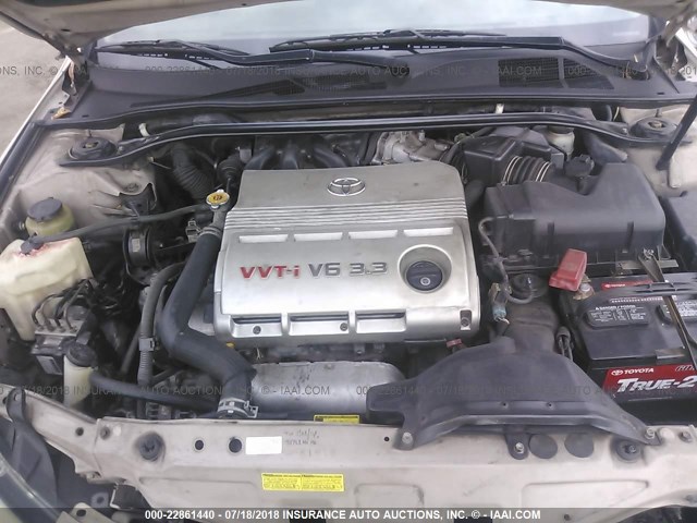 4T1CA38P25U047801 - 2005 TOYOTA CAMRY SOLARA SE/SLE ოქროსფერი ფოტო 10