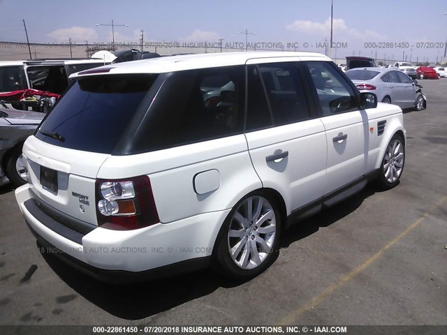 SALSK25447A987614 - 2007 LAND ROVER RANGE ROVER SPORT HSE WHITE photo 4