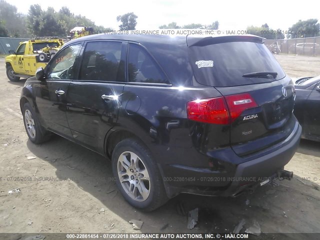 2HNYD28357H519725 - 2007 ACURA MDX TECHNOLOGY BLACK photo 3