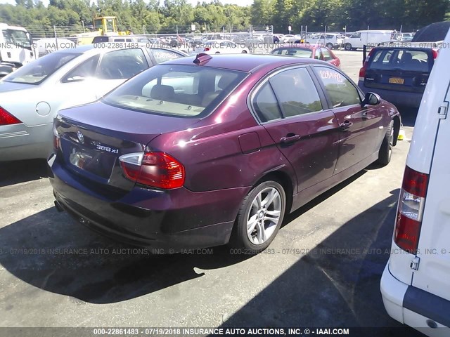 WBAVC735X8KP38205 - 2008 BMW 328 XI SULEV RED photo 4