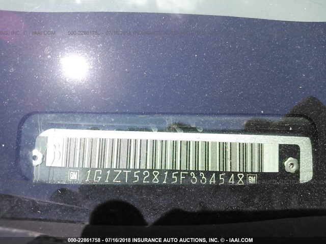 1G1ZT52815F334548 - 2005 CHEVROLET MALIBU LS SILVER photo 9