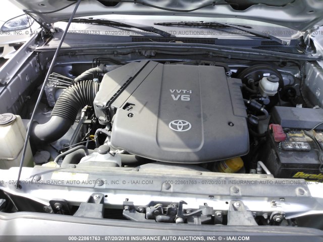 5TFJU4GN4BX008940 - 2011 TOYOTA TACOMA DOUBLE CAB PRERUNNER SILVER photo 10