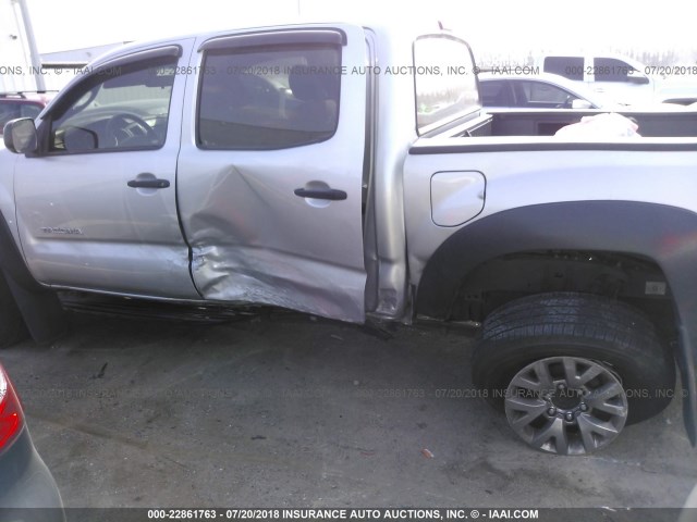 5TFJU4GN4BX008940 - 2011 TOYOTA TACOMA DOUBLE CAB PRERUNNER SILVER photo 6