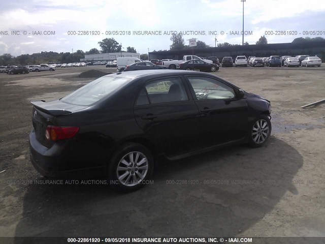 1NXBU4EE0AZ382481 - 2010 TOYOTA COROLLA S/LE/XLE BLACK photo 4