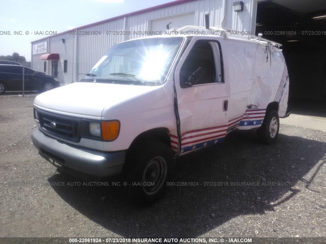 1FTSE34L77DB45409 - 2007 FORD ECONOLINE E350 SUPER DUTY VAN WHITE photo 2