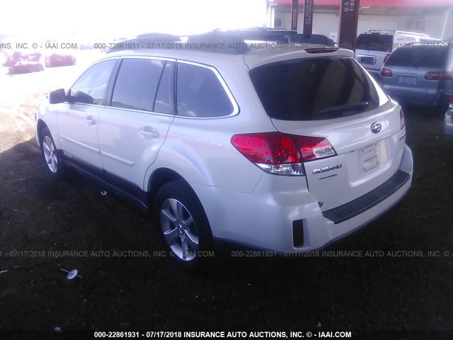 4S4BRCKC0D3309734 - 2013 SUBARU OUTBACK 2.5I LIMITED WHITE photo 3