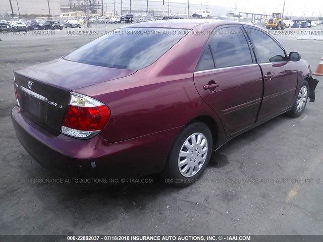4T1BE32K25U431283 - 2005 TOYOTA CAMRY LE/XLE/SE 栗色 照片 4