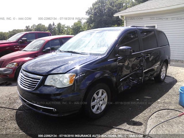 2A4RR5DG5BR677310 - 2011 CHRYSLER TOWN & COUNTRY TOURING BLUE photo 2