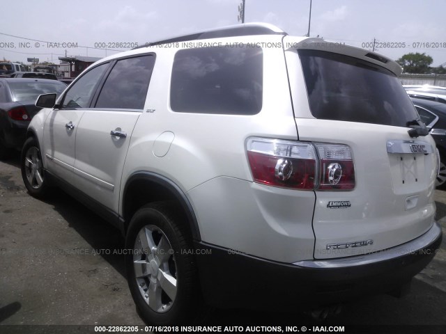 1GKEV33778J110555 - 2008 GMC ACADIA SLT-2 WHITE photo 3