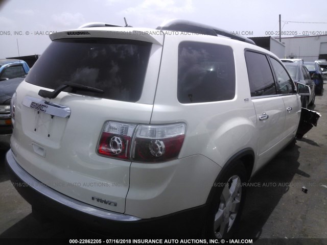 1GKEV33778J110555 - 2008 GMC ACADIA SLT-2 WHITE photo 4