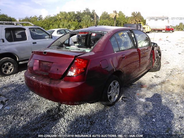 1G8AJ52F54Z119027 - 2004 SATURN ION LEVEL 2 RED photo 4