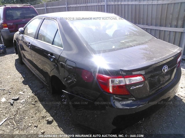 4T1BF1FK7CU137337 - 2012 TOYOTA CAMRY SE/LE/XLE BLACK photo 3