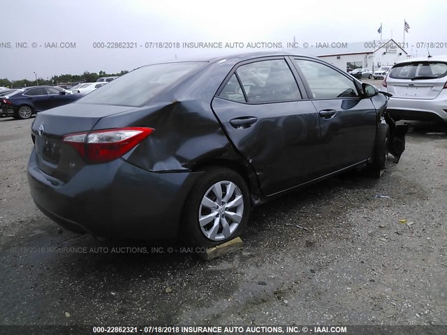 5YFBURHEXEP072967 - 2014 TOYOTA COROLLA L/LE/LE PLS/PRM/S/S PLS BLUE photo 4