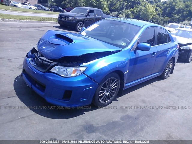 JF1GV7E69EG013596 - 2014 SUBARU IMPREZA WRX BLUE photo 2