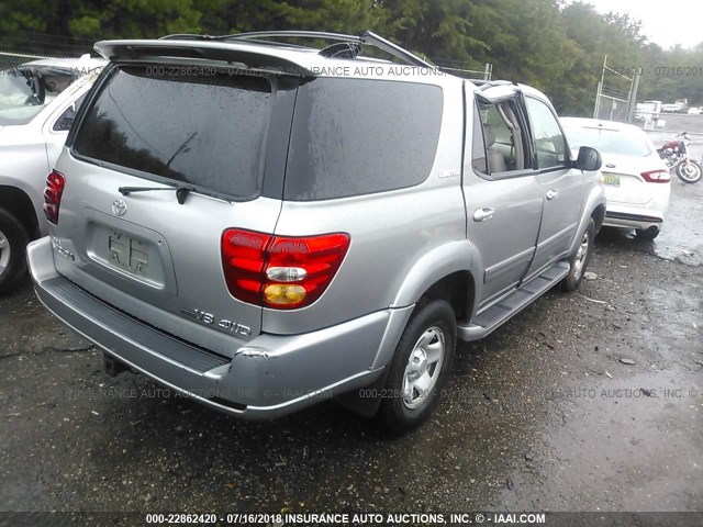 5TDBT48A93S146161 - 2003 TOYOTA SEQUOIA LIMITED GRAY photo 4