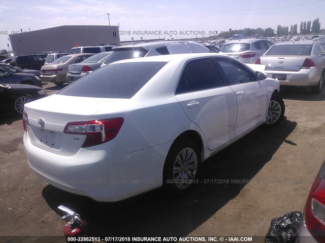 4T4BF1FK1CR204844 - 2012 TOYOTA CAMRY SE/LE/XLE WHITE photo 4