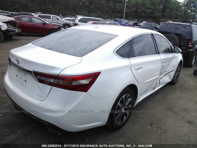 4T1BK1EBXGU204726 - 2016 TOYOTA AVALON XLE PLUS/PREMIUM/TOUR/LTD WHITE photo 4