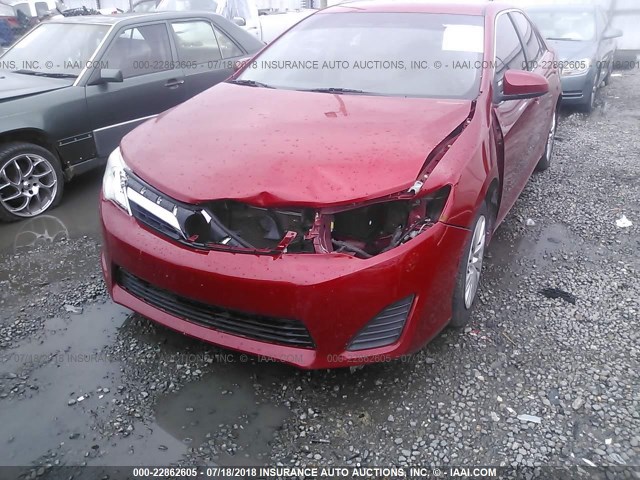 4T1BF1FK9DU665155 - 2013 TOYOTA CAMRY L/SE/LE/XLE RED photo 6