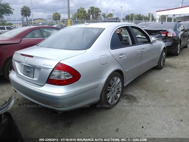 WDBUF87X48B354393 - 2008 MERCEDES-BENZ E 350 4MATIC SILVER photo 4