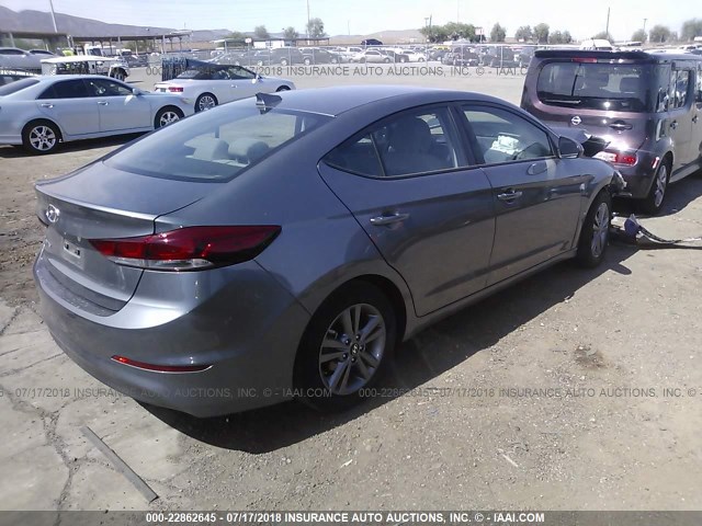 5NPD84LF0JH325138 - 2018 HYUNDAI ELANTRA SEL/VALUE/LIMITED GRAY photo 4