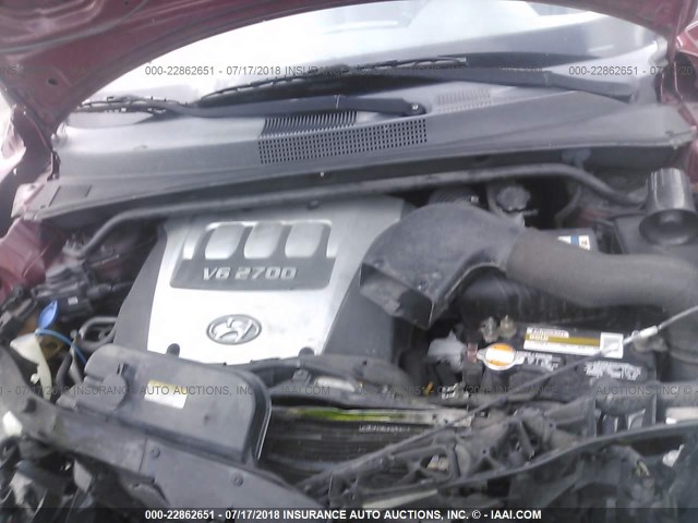 KM8JN12D66U332436 - 2006 HYUNDAI TUCSON GLS/LIMITED RED photo 10