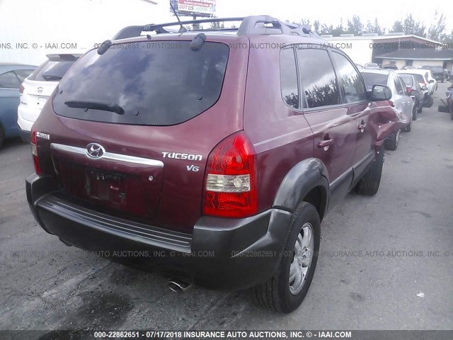 KM8JN12D66U332436 - 2006 HYUNDAI TUCSON GLS/LIMITED RED photo 4