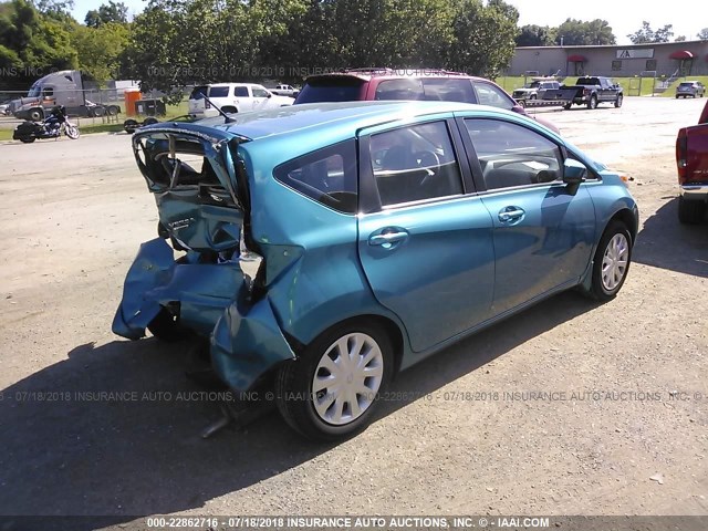 3N1CE2CP2FL414172 - 2015 NISSAN VERSA NOTE S/S PLUS/SV/SL/SR BLUE photo 4