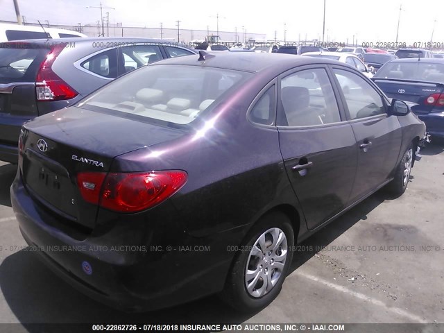 KMHDU46D69U803579 - 2009 HYUNDAI ELANTRA GLS/SE BURGUNDY photo 4