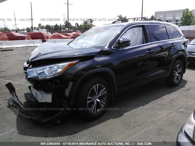 5TDKKRFH2GS154656 - 2016 TOYOTA HIGHLANDER XLE შავი ფოტო 2