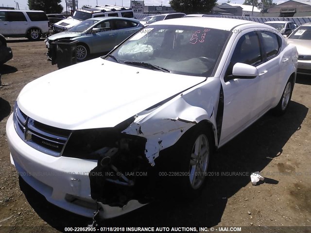 1B3BD1FBXBN561793 - 2011 DODGE AVENGER MAINSTREET WHITE photo 2