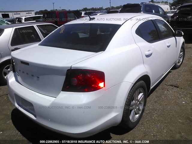 1B3BD1FBXBN561793 - 2011 DODGE AVENGER MAINSTREET WHITE photo 4