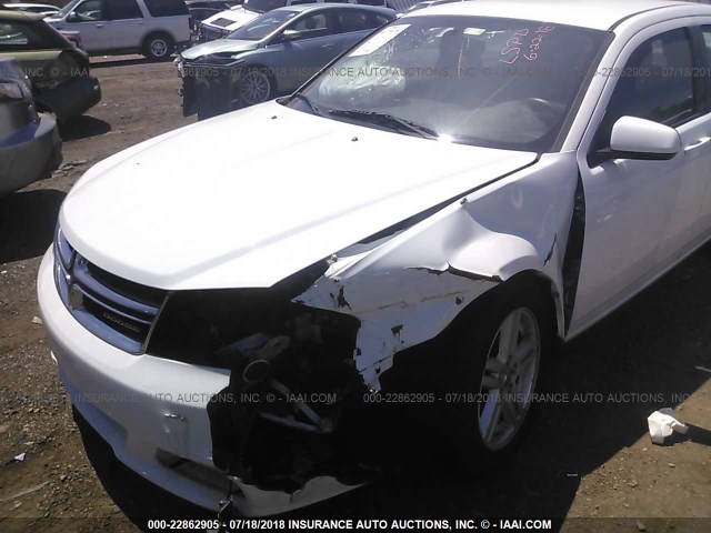 1B3BD1FBXBN561793 - 2011 DODGE AVENGER MAINSTREET WHITE photo 6