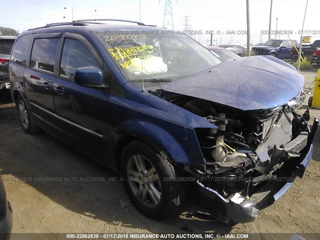 2D4RN6DX1AR384965 - 2010 DODGE GRAND CARAVAN CREW BLUE photo 1