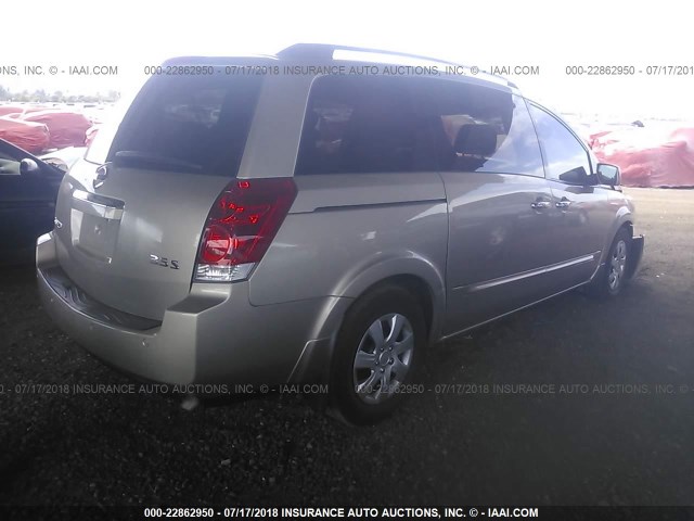 5N1BV28U47N117280 - 2007 NISSAN QUEST S/SE/SL GOLD photo 4