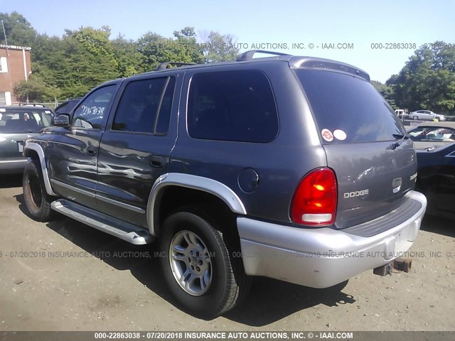 1D4HS58N13F582267 - 2003 DODGE DURANGO SLT PLUS GRAY photo 3