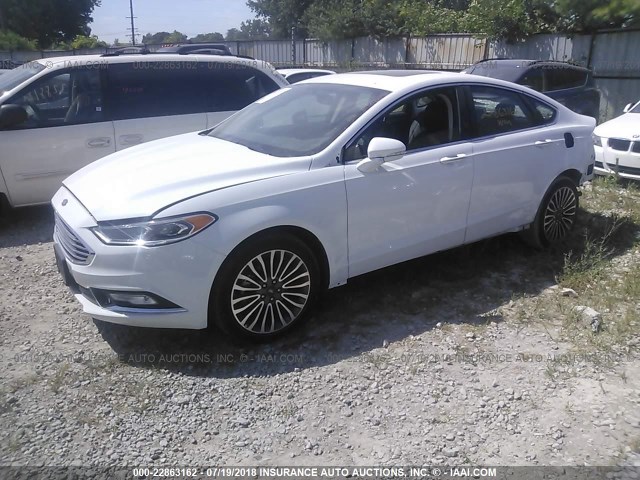 3FA6P0K91HR317708 - 2017 FORD FUSION TITANIUM WHITE photo 2