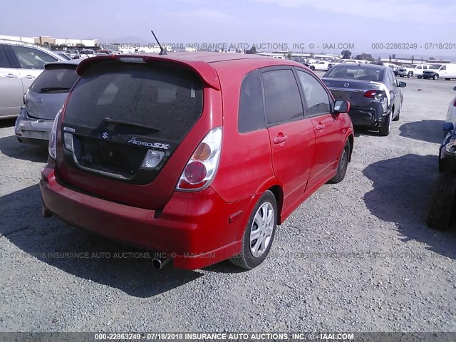 JS2RC61H255300645 - 2005 SUZUKI AERIO SX RED photo 4