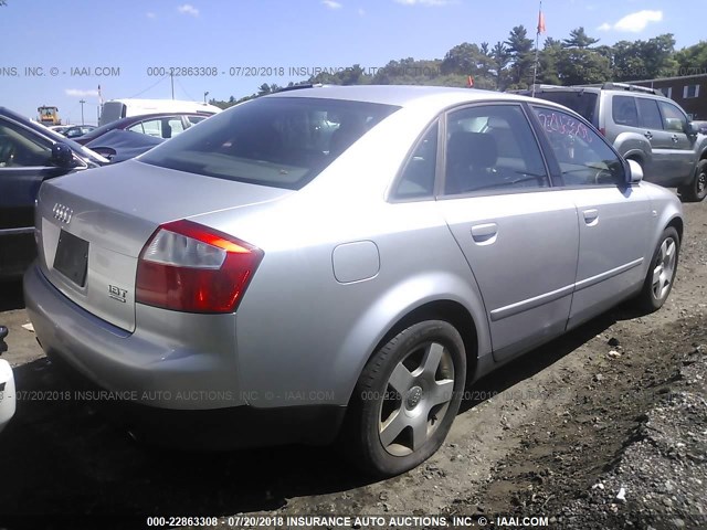 WAULC68E63A245744 - 2003 AUDI A4 1.8T QUATTRO SILVER photo 4