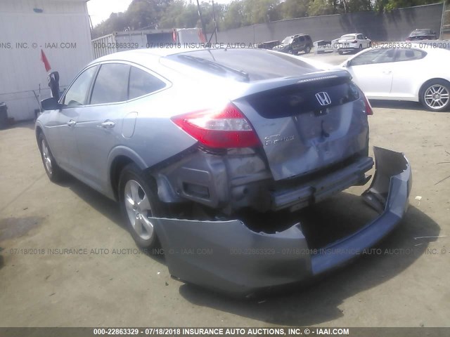 5J6TF1H38AL004310 - 2010 HONDA ACCORD CROSSTOUR EX BLUE photo 3