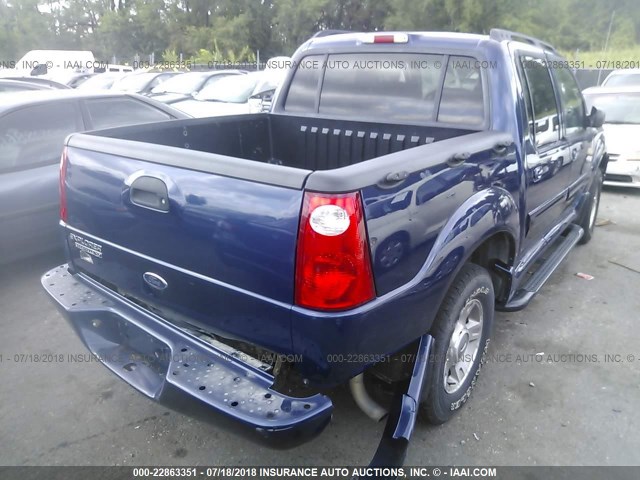 1FMZU77K34UA37887 - 2004 FORD EXPLORER SPORT TR  BLUE photo 4