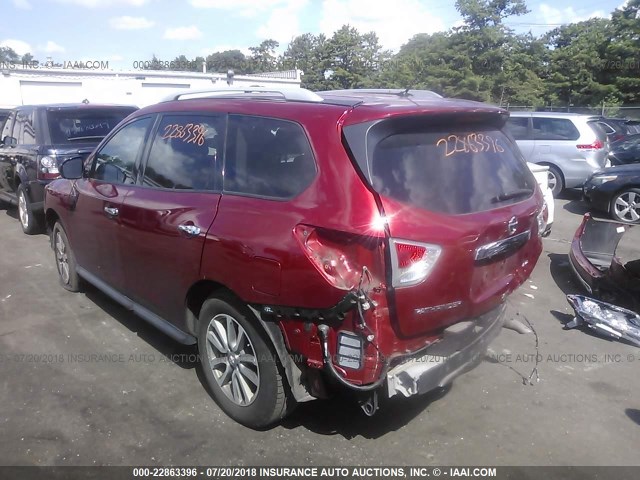 5N1AR2MM2FC710751 - 2015 NISSAN PATHFINDER S/SV/SL/PLATINUM RED photo 3