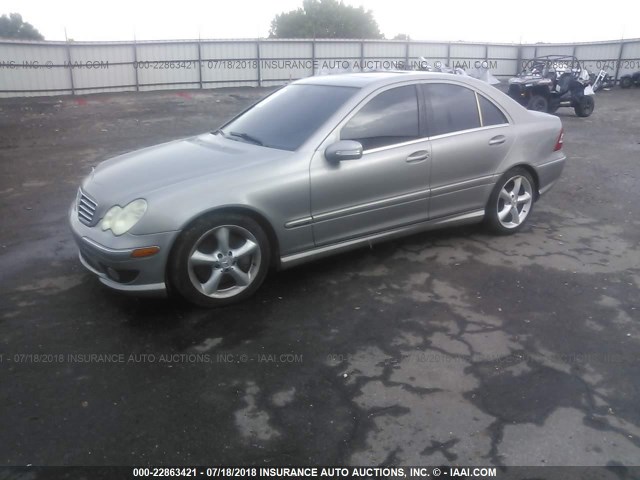 WDBRF40J45F619290 - 2005 MERCEDES-BENZ C 230K SPORT SEDAN TAN photo 2