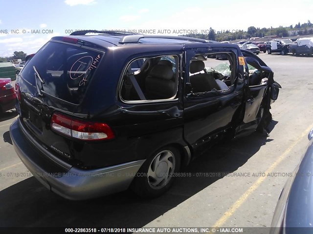 4T3ZF13C31U394589 - 2001 TOYOTA SIENNA LE/XLE BLACK photo 4