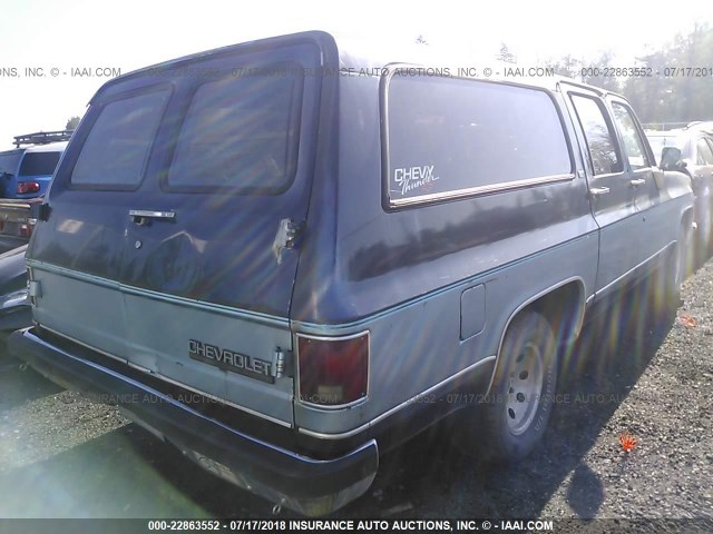 1GNER16K9LF139031 - 1990 CHEVROLET SUBURBAN R1500 BLUE photo 4