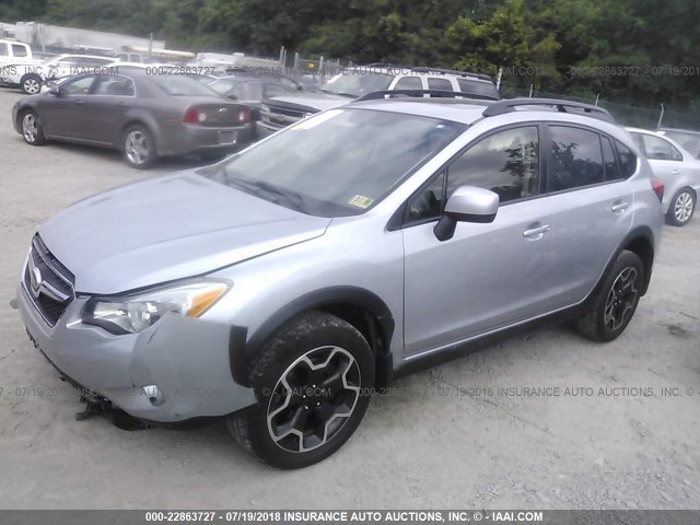 JF2GPAKC5E8297297 - 2014 SUBARU XV CROSSTREK 2.0 LIMITED SILVER photo 2