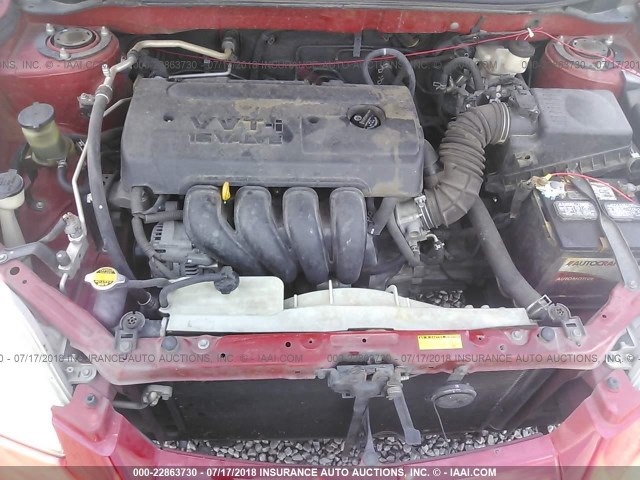 2T1KR32E07C633073 - 2007 TOYOTA COROLLA MATRIX XR RED photo 10