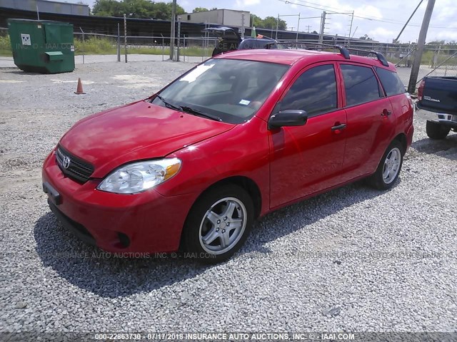 2T1KR32E07C633073 - 2007 TOYOTA COROLLA MATRIX XR RED photo 2